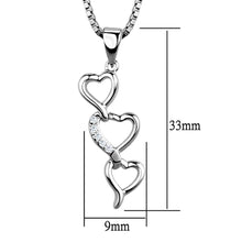 Load image into Gallery viewer, 3W843 - Rhodium Brass Chain Pendant with AAA Grade CZ  in Clear
