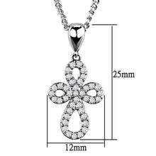 Load image into Gallery viewer, 3W845 - Rhodium Brass Chain Pendant with AAA Grade CZ  in Clear