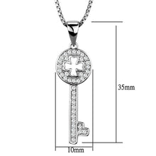 Load image into Gallery viewer, 3W851 - Rhodium Brass Chain Pendant with AAA Grade CZ  in Clear