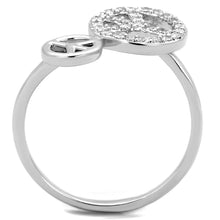 Load image into Gallery viewer, 3W853 - Rhodium Brass Ring with AAA Grade CZ  in Clear