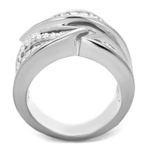 Load image into Gallery viewer, 3W854 - Rhodium Brass Ring with AAA Grade CZ  in Clear