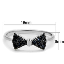 Load image into Gallery viewer, 3W856 - Rhodium + Ruthenium Brass Ring with AAA Grade CZ  in Black Diamond