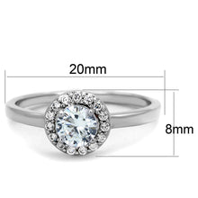 Load image into Gallery viewer, 3W863 - Rhodium Brass Ring with AAA Grade CZ  in Clear