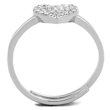 Load image into Gallery viewer, 3W865 - Rhodium Brass Ring with AAA Grade CZ  in Clear