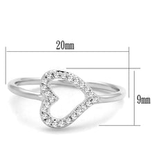 Load image into Gallery viewer, 3W866 - Rhodium Brass Ring with AAA Grade CZ  in Clear