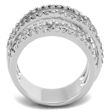 Load image into Gallery viewer, 3W871 - Rhodium Brass Ring with AAA Grade CZ  in Clear