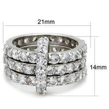 Load image into Gallery viewer, 3W875 - Rhodium Brass Ring with AAA Grade CZ  in Clear