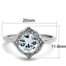 Load image into Gallery viewer, 3W877 - Rhodium Brass Ring with AAA Grade CZ  in Clear