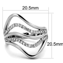 Load image into Gallery viewer, 3W878 - Rhodium Brass Ring with AAA Grade CZ  in Clear