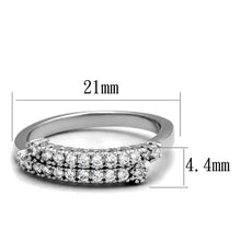 Load image into Gallery viewer, 3W879 - Rhodium Brass Ring with AAA Grade CZ  in Clear