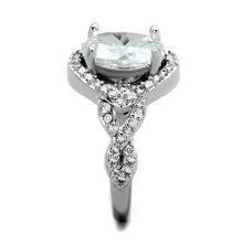 Load image into Gallery viewer, 3W880 - Rhodium Brass Ring with AAA Grade CZ  in Clear