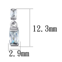 Load image into Gallery viewer, 3W887 - Rhodium Brass Earrings with AAA Grade CZ  in Clear