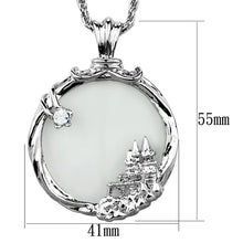 Load image into Gallery viewer, 3W907 - Rhodium Brass Magnifier pendant with Top Grade Crystal  in Clear