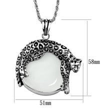 Load image into Gallery viewer, 3W908 - Rhodium Brass Magnifier pendant with Synthetic Synthetic Glass in Clear