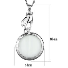 Load image into Gallery viewer, 3W914 - Rhodium Brass Magnifier pendant with Top Grade Crystal  in Clear