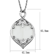 Load image into Gallery viewer, 3W918 - Rhodium Brass Magnifier pendant with Synthetic Synthetic Glass in Clear