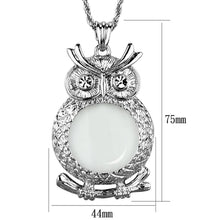 Load image into Gallery viewer, 3W919 - Rhodium Brass Magnifier pendant with Top Grade Crystal  in Clear