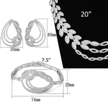 Load image into Gallery viewer, 3W922 - Rhodium Brass Jewelry Sets with AAA Grade CZ  in Clear