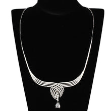 Load image into Gallery viewer, 3W924 - Rhodium Brass Jewelry Sets with AAA Grade CZ  in Clear