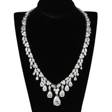 Load image into Gallery viewer, 3W925 - Rhodium Brass Jewelry Sets with AAA Grade CZ  in Clear