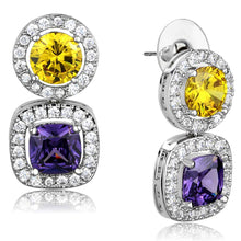 Load image into Gallery viewer, 3W930 - Rhodium Brass Jewelry Sets with AAA Grade CZ  in Multi Color