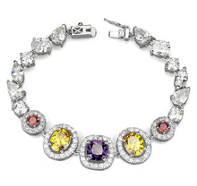 Load image into Gallery viewer, 3W930 - Rhodium Brass Jewelry Sets with AAA Grade CZ  in Multi Color
