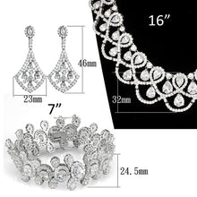 Load image into Gallery viewer, 3W931 - Rhodium Brass Jewelry Sets with AAA Grade CZ  in Clear