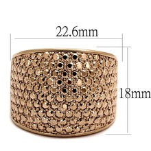 Load image into Gallery viewer, 3W935 - IP Rose Gold(Ion Plating) Brass Ring with AAA Grade CZ  in Metallic Light Gold