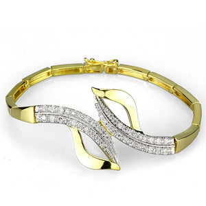 3W942 - Gold+Rhodium Brass Jewelry Sets with AAA Grade CZ  in Clear
