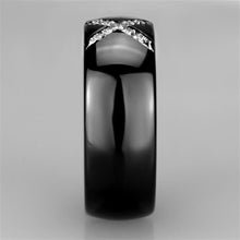 Load image into Gallery viewer, 3W949 - High polished (no plating) Stainless Steel Ring with Ceramic  in Jet