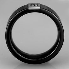 Load image into Gallery viewer, 3W953 - High polished (no plating) Stainless Steel Ring with Ceramic  in Jet