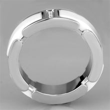 Load image into Gallery viewer, 3W967 - High polished (no plating) Stainless Steel Ring with Ceramic  in White