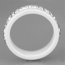Load image into Gallery viewer, 3W968 - High polished (no plating) Stainless Steel Ring with Ceramic  in White