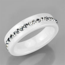 Load image into Gallery viewer, 3W968 - High polished (no plating) Stainless Steel Ring with Ceramic  in White