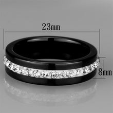 Load image into Gallery viewer, 3W969 - High polished (no plating) Stainless Steel Ring with Ceramic  in Jet