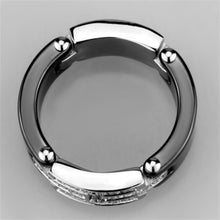 Load image into Gallery viewer, 3W976 - High polished (no plating) Stainless Steel Ring with Ceramic  in Jet