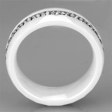 Load image into Gallery viewer, 3W983 - High polished (no plating) Stainless Steel Ring with Ceramic  in White