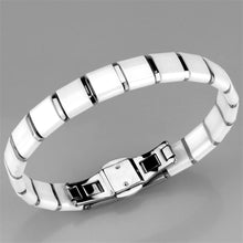 Load image into Gallery viewer, 3W985 - High polished (no plating) Stainless Steel Bracelet with Ceramic  in White