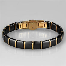 Load image into Gallery viewer, 3W986 - IP Rose Gold(Ion Plating) Stainless Steel Bracelet with Ceramic  in Jet
