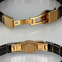 Load image into Gallery viewer, 3W986 - IP Rose Gold(Ion Plating) Stainless Steel Bracelet with Ceramic  in Jet
