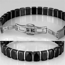Load image into Gallery viewer, 3W990 - High polished (no plating) Stainless Steel Bracelet with Ceramic  in Jet