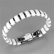 Load image into Gallery viewer, 3W991 - High polished (no plating) Stainless Steel Bracelet with Ceramic  in White