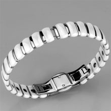 Load image into Gallery viewer, 3W994 - High polished (no plating) Stainless Steel Bracelet with Ceramic  in White