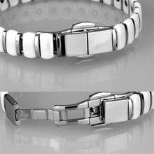Load image into Gallery viewer, 3W994 - High polished (no plating) Stainless Steel Bracelet with Ceramic  in White