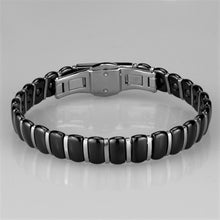 Load image into Gallery viewer, 3W995 - High polished (no plating) Stainless Steel Bracelet with Ceramic  in Jet