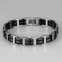 Load image into Gallery viewer, 3W996 - High polished (no plating) Stainless Steel Bracelet with Ceramic  in Jet