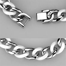 Load image into Gallery viewer, 3W999 - High polished (no plating) Stainless Steel Bracelet with Ceramic  in White