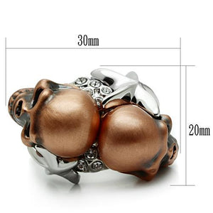 3W001 - Special Color White Metal Ring with Top Grade Crystal  in Clear