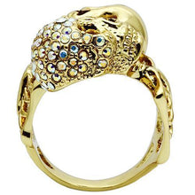 Load image into Gallery viewer, 3W007 - Gold White Metal Ring with Top Grade Crystal  in Aurora Borealis (Rainbow Effect)