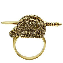 Load image into Gallery viewer, 3W011 - Gold White Metal Ring with Top Grade Crystal  in Citrine Yellow